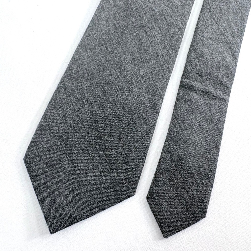 J.Crew Necktie Grey Ludlow Cotton Slim Solid Heathered Mens 3 Inch Width